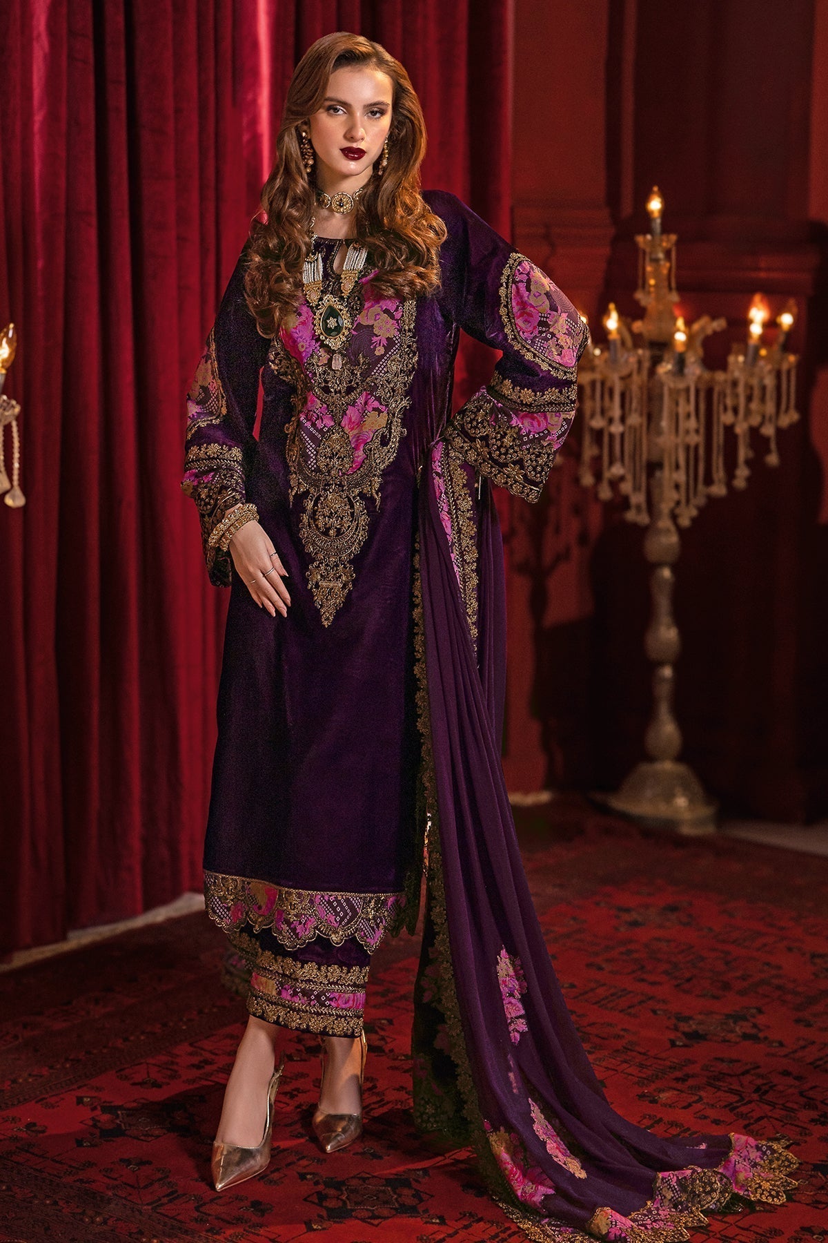 Charizma | Signora Velvet | Velvet CVT4-01 - by - Libasekhas UK - Registered Vendor of : Charizma - 100% Original Designer Dresss