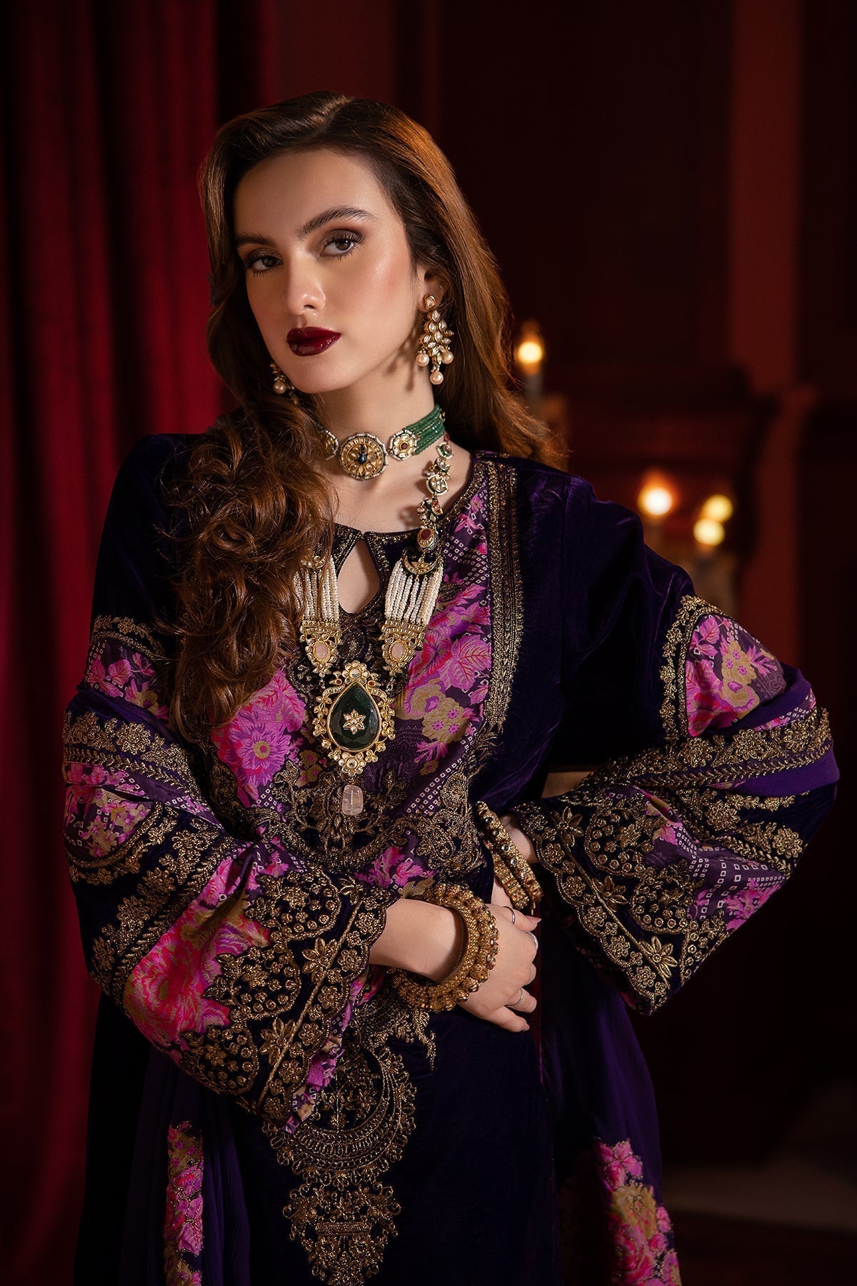 Charizma | Signora Velvet | Velvet CVT4-01 - by - Libasekhas UK - Registered Vendor of : Charizma - 100% Original Designer Dresss