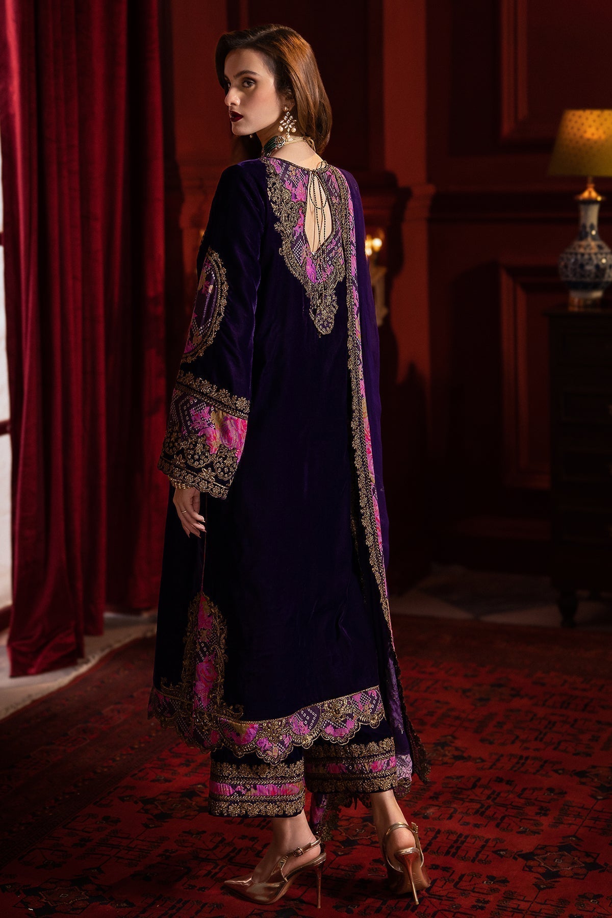 Charizma | Signora Velvet | Velvet CVT4-01 - by - Libasekhas UK - Registered Vendor of : Charizma - 100% Original Designer Dresss