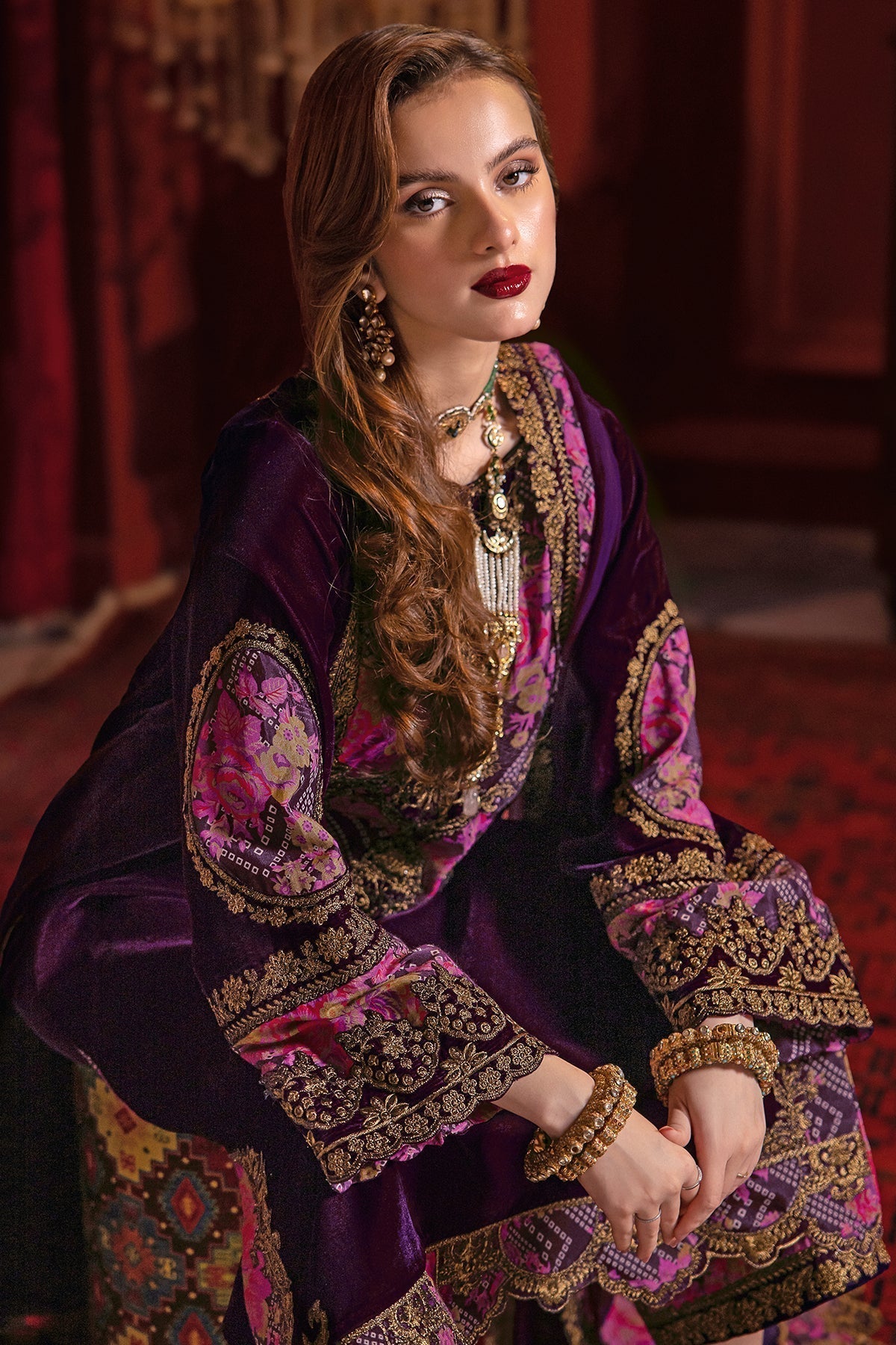 Charizma | Signora Velvet | Velvet CVT4-01 - by - Libasekhas UK - Registered Vendor of : Charizma - 100% Original Designer Dresss