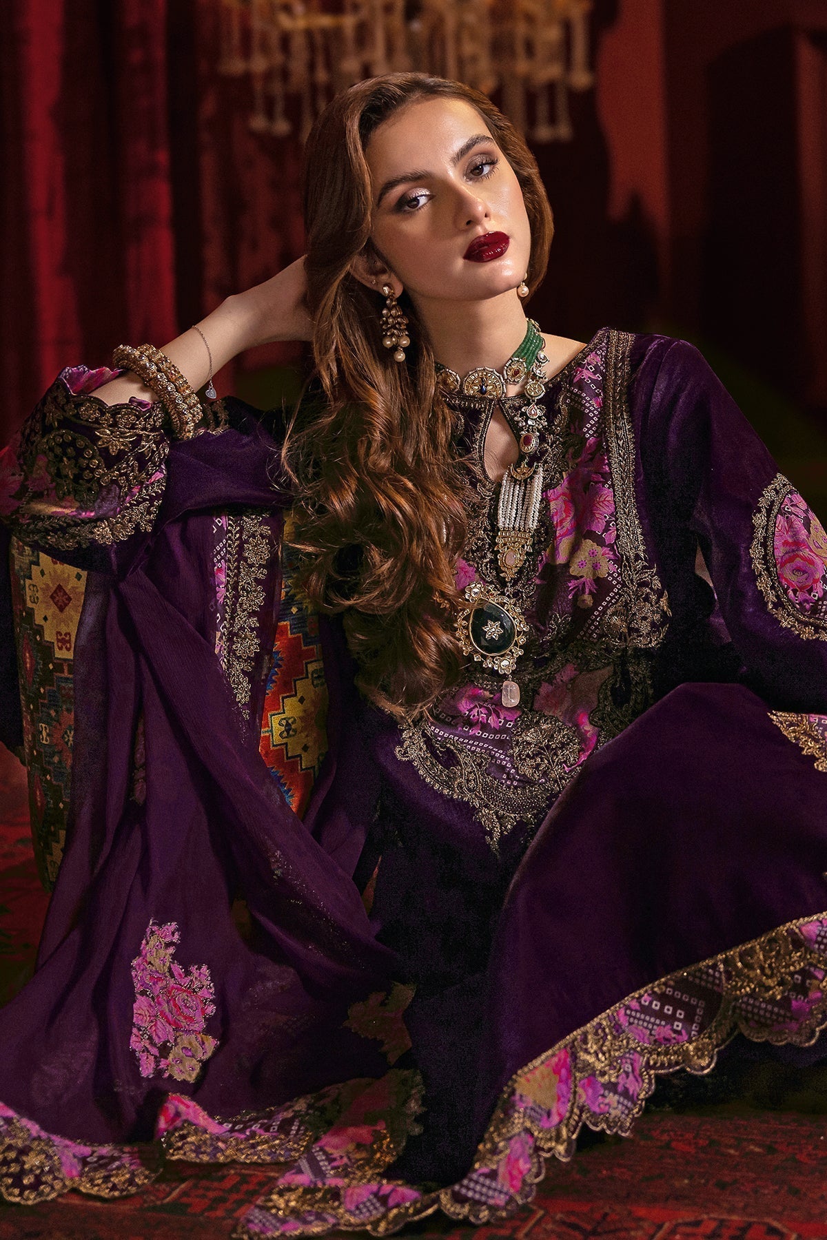 Charizma | Signora Velvet | Velvet CVT4-01 - by - Libasekhas UK - Registered Vendor of : Charizma - 100% Original Designer Dresss