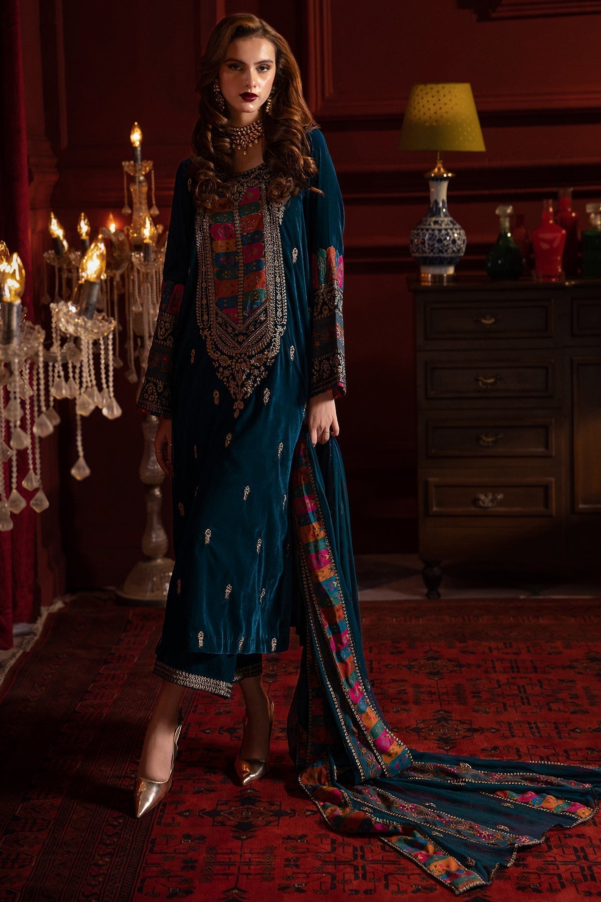 Charizma | Signora Velvet | Velvet CVT4-02 - by - Libasekhas UK - Registered Vendor of : Charizma - 100% Original Designer Dresss