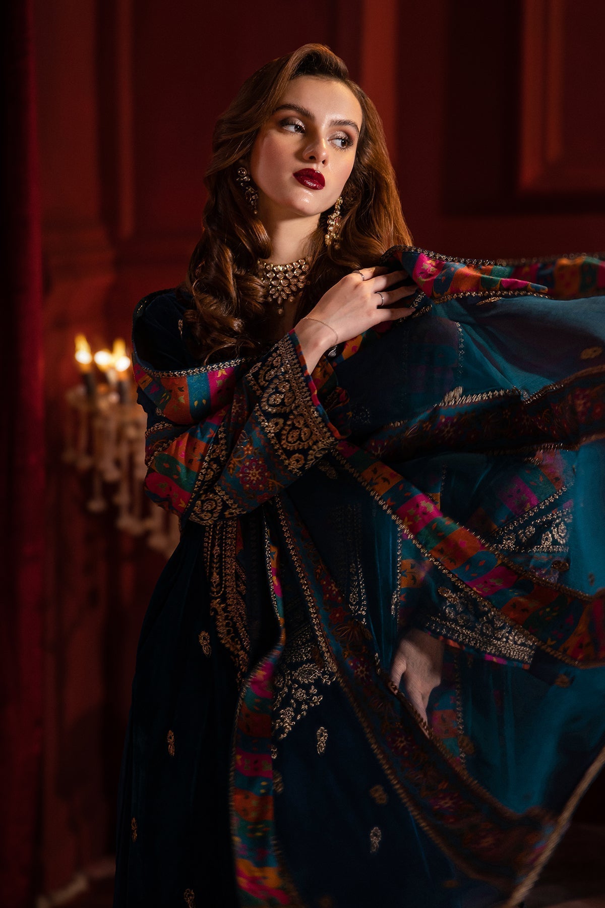 Charizma | Signora Velvet | Velvet CVT4-02 - by - Libasekhas UK - Registered Vendor of : Charizma - 100% Original Designer Dresss