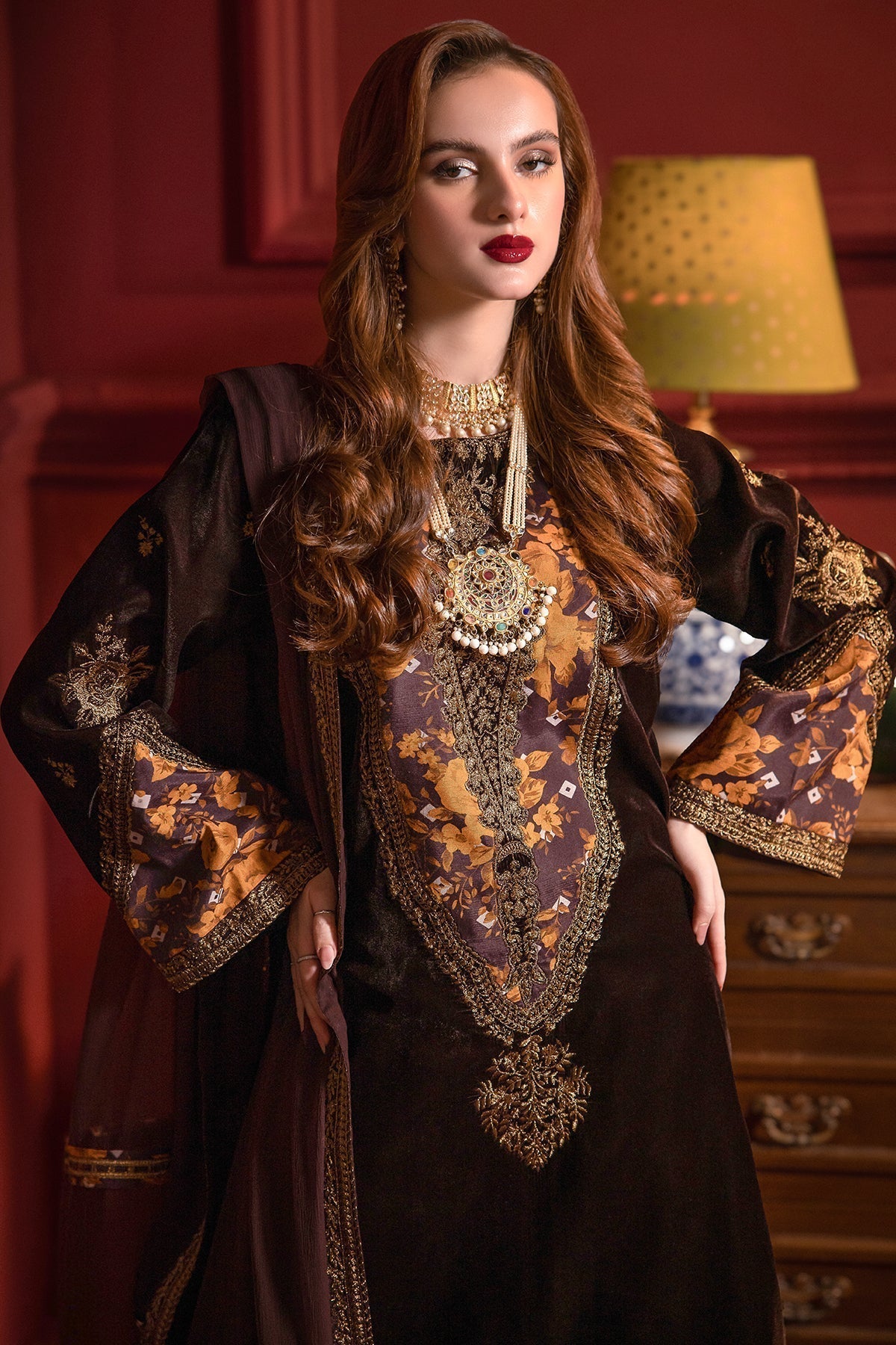 Charizma | Signora Velvet | Velvet CVT4-05 - by - Libasekhas UK - Registered Vendor of : Charizma - 100% Original Designer Dresss
