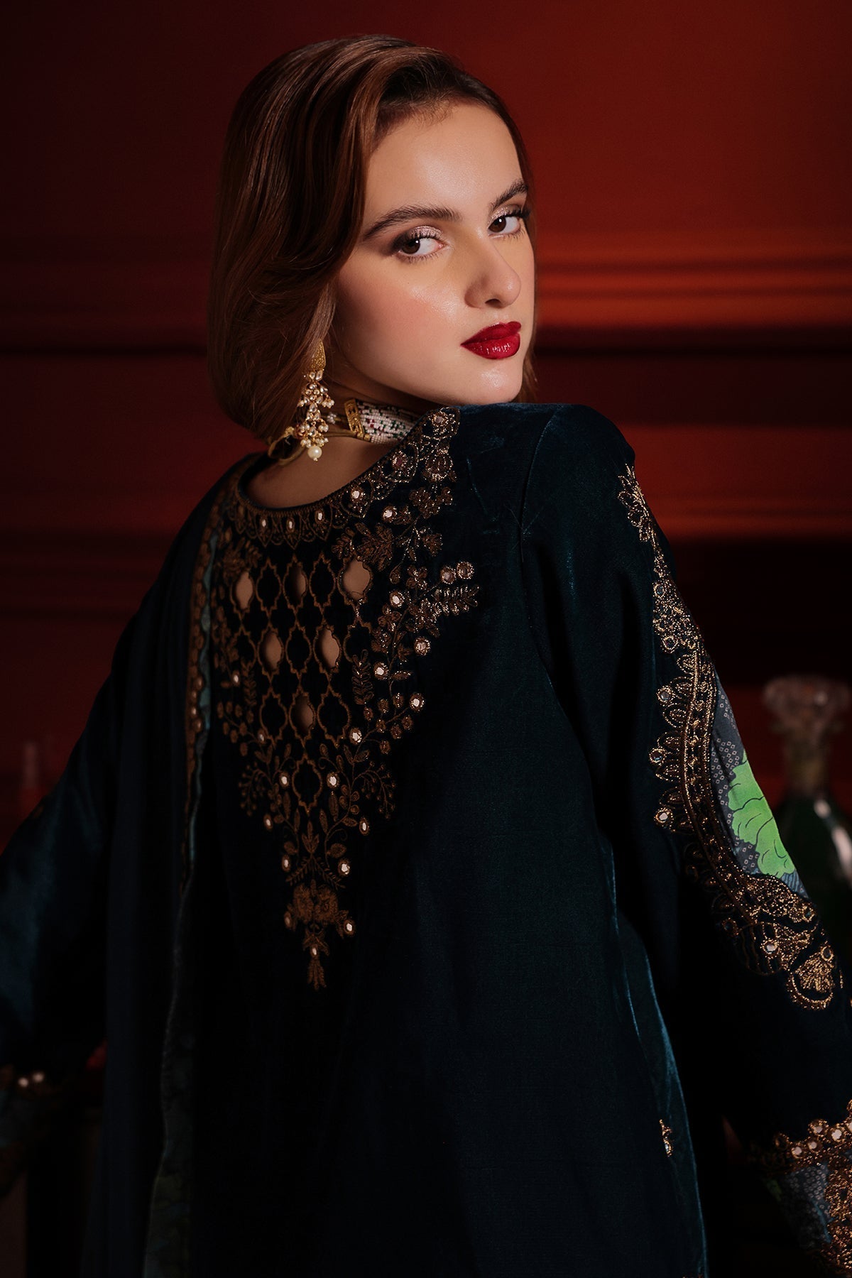Charizma | Signora Velvet | Velvet CVT4-07 - by - Libasekhas UK - Registered Vendor of : Charizma - 100% Original Designer Dresss