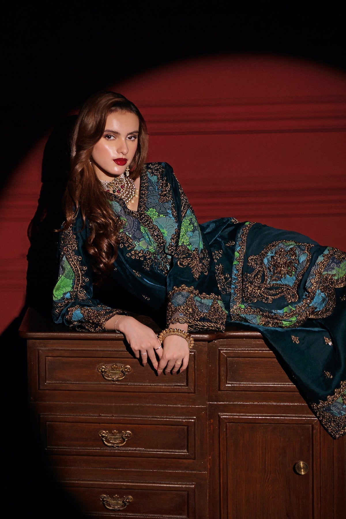 Charizma | Signora Velvet | Velvet CVT4-07 - by - Libasekhas UK - Registered Vendor of : Charizma - 100% Original Designer Dresss