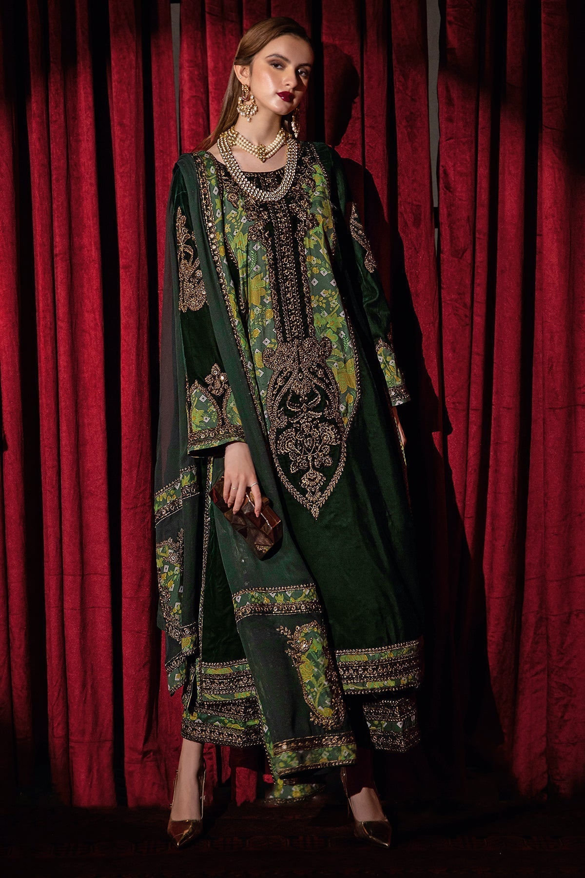 Charizma | Signora Velvet | Velvet CVT4-03 - by - Libasekhas UK - Registered Vendor of : Charizma - 100% Original Designer Dresss