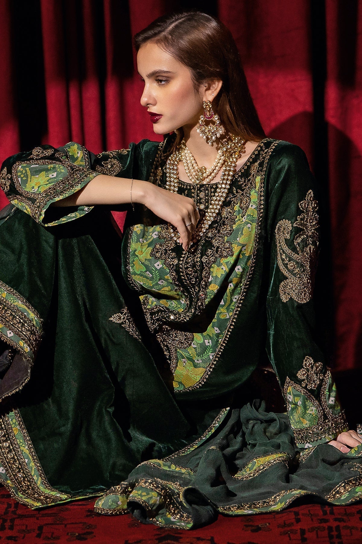 Charizma | Signora Velvet | Velvet CVT4-03 - by - Libasekhas UK - Registered Vendor of : Charizma - 100% Original Designer Dresss
