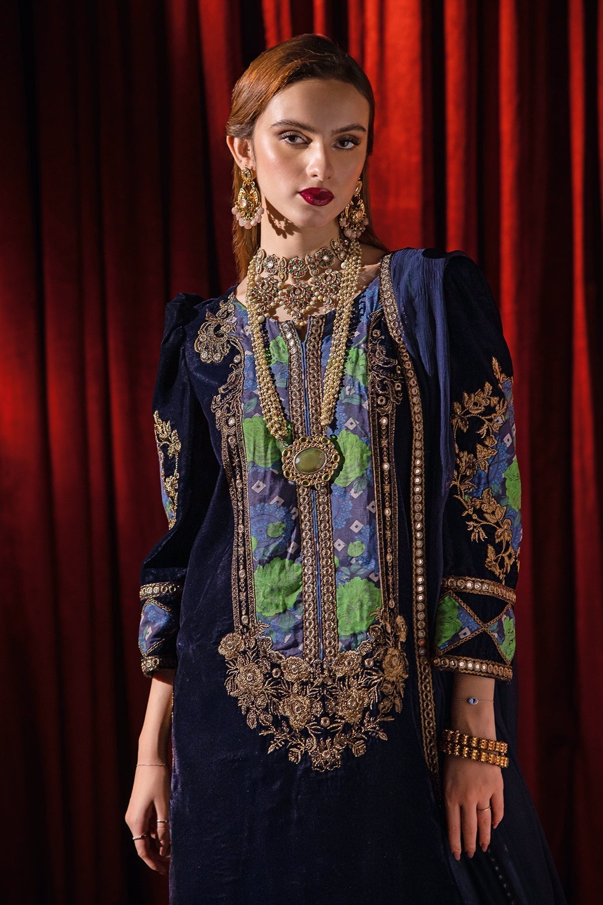 Charizma | Signora Velvet | Velvet CVT4-09 - by - Libasekhas UK - Registered Vendor of : Charizma - 100% Original Designer Dresss