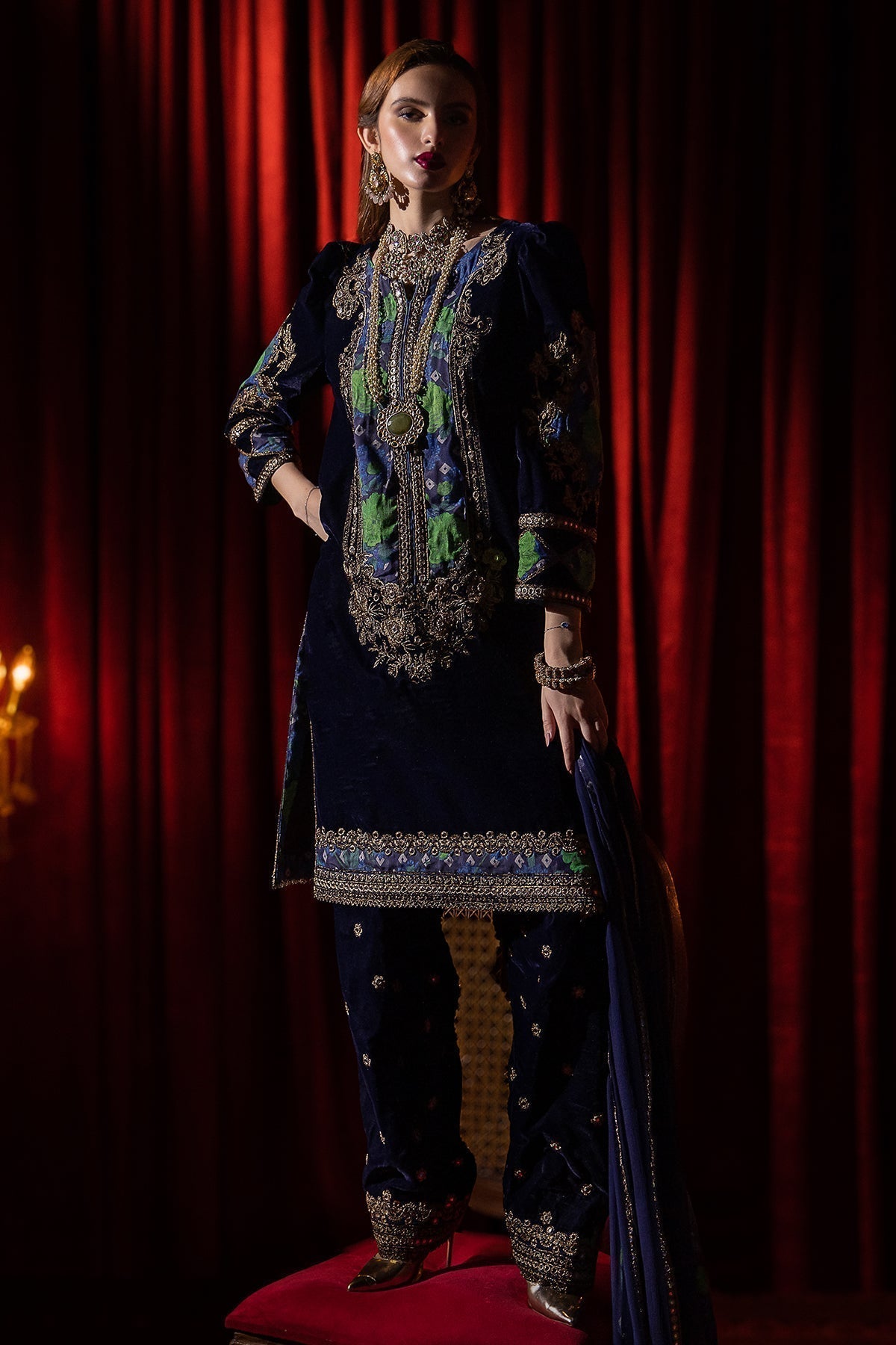 Charizma | Signora Velvet | Velvet CVT4-09 - by - Libasekhas UK - Registered Vendor of : Charizma - 100% Original Designer Dresss