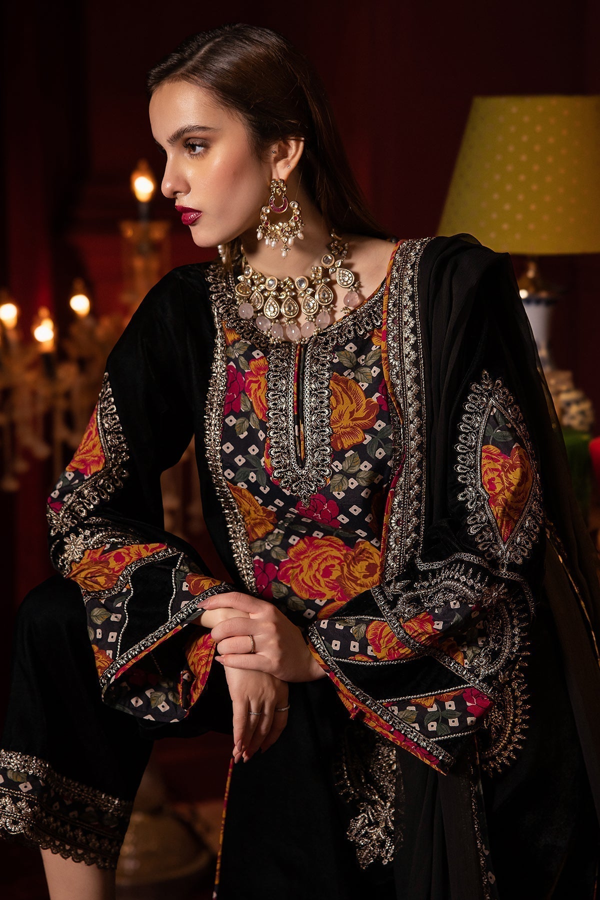 Charizma | Signora Velvet | Velvet CVT4-04 - by - Libasekhas UK - Registered Vendor of : Charizma - 100% Original Designer Dresss