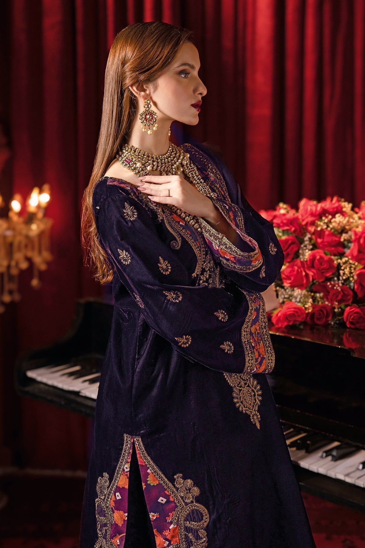 Charizma | Signora Velvet | Velvet CVT4-08 - by - Libasekhas UK - Registered Vendor of : Charizma - 100% Original Designer Dresss