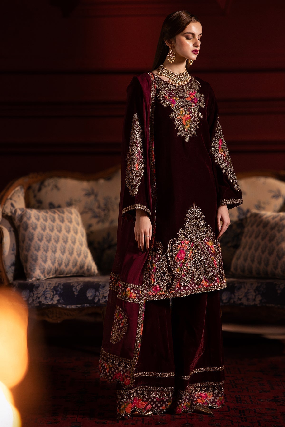 Charizma | Signora Velvet | Velvet CVT4-06 - by - Libasekhas UK - Registered Vendor of : Charizma - 100% Original Designer Dresss