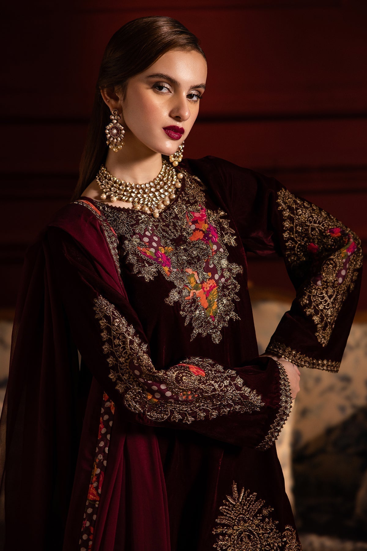 Charizma | Signora Velvet | Velvet CVT4-06 - by - Libasekhas UK - Registered Vendor of : Charizma - 100% Original Designer Dresss