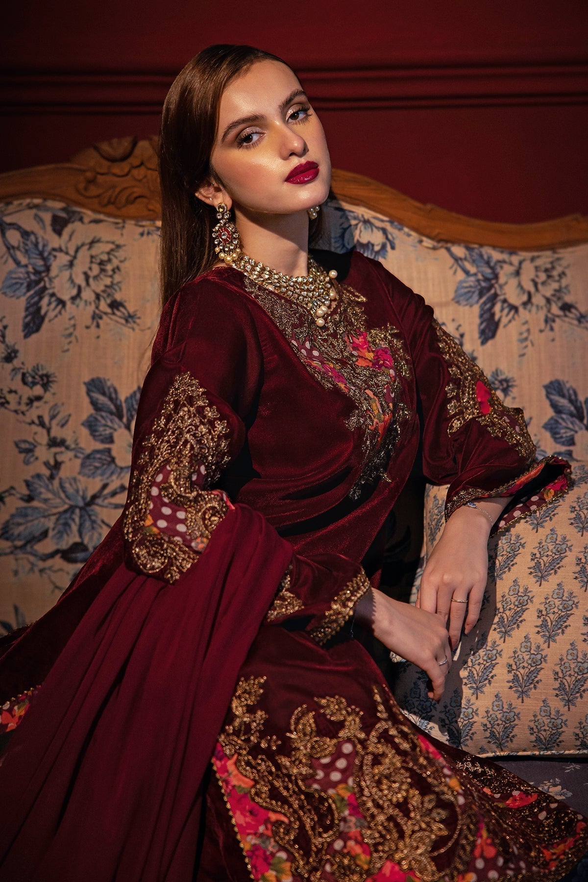 Charizma | Signora Velvet | Velvet CVT4-06 - by - Libasekhas UK - Registered Vendor of : Charizma - 100% Original Designer Dresss