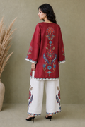 Saad Shaikh | Ease Fall Edit 26 | D-11 Co-ord Set Maroon and White - by Libasekhas UK - Registered Vendor of : Saad Shaikh - 100% Original Designer Dress