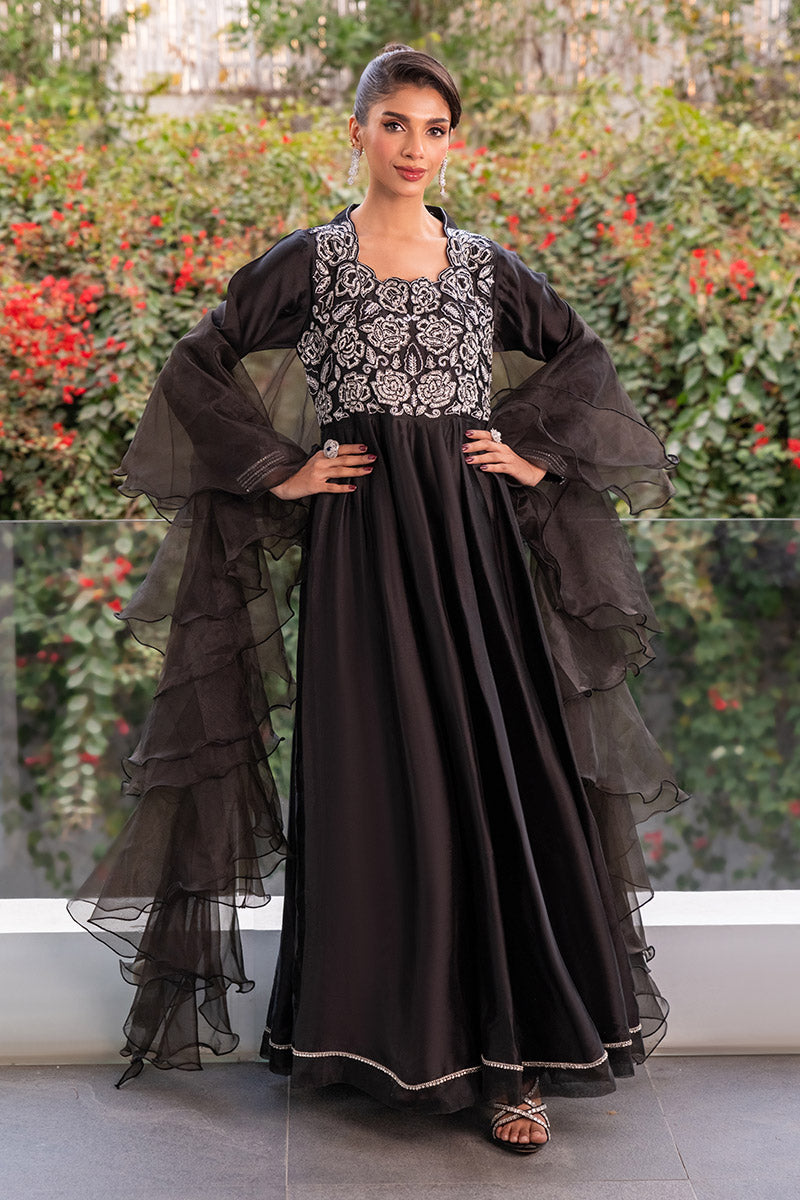 Chic Ophicial | Celenia Pret | Elegant Black Kalidar - by - Libasekhas UK - Registered Vendor of : Chic Ophicial - 100% Original Designer Dresss