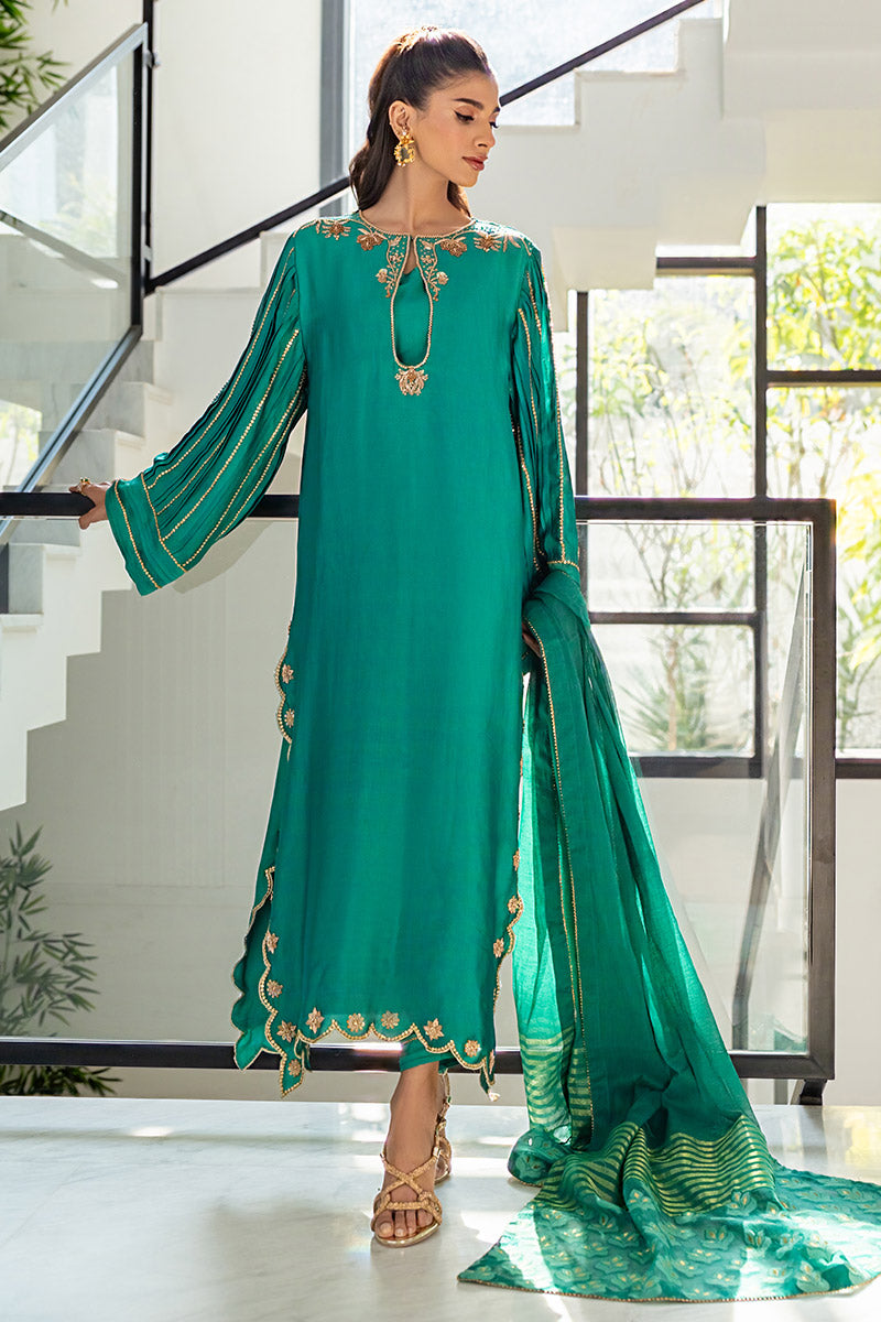 Chic Ophicial | Celenia Pret | Emerald Green - by - Libasekhas UK - Registered Vendor of : Chic Ophicial - 100% Original Designer Dresss
