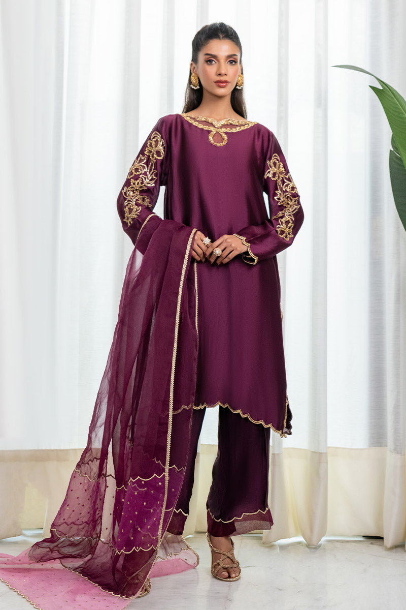 Chic Ophicial | Celenia Pret | Java Plum - by - Libasekhas UK - Registered Vendor of : Chic Ophicial - 100% Original Designer Dresss
