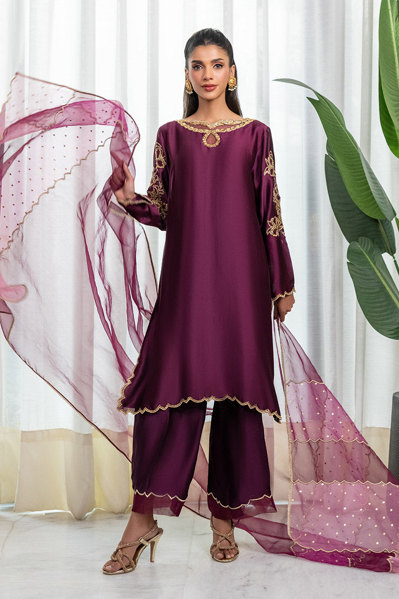 Chic Ophicial | Celenia Pret | Java Plum - by - Libasekhas UK - Registered Vendor of : Chic Ophicial - 100% Original Designer Dresss