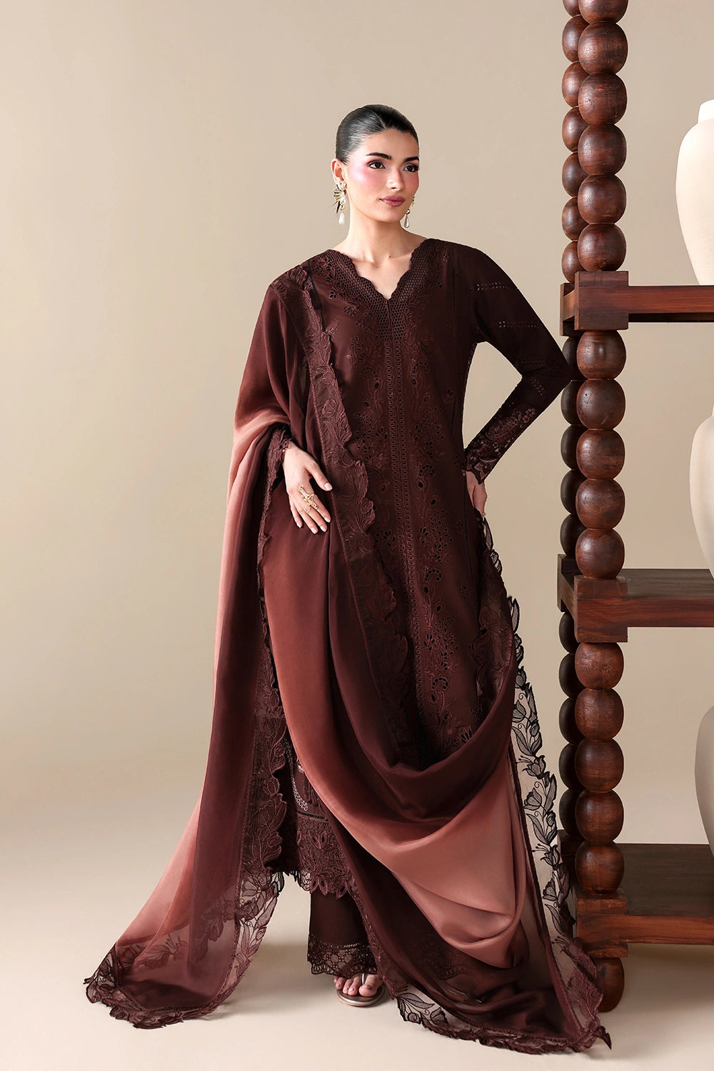 Azure | Luxury Lawn 26 | Cinnamon - by Libasekhas UK - Registered Vendor of : Azure - 100% Original Designer Dress