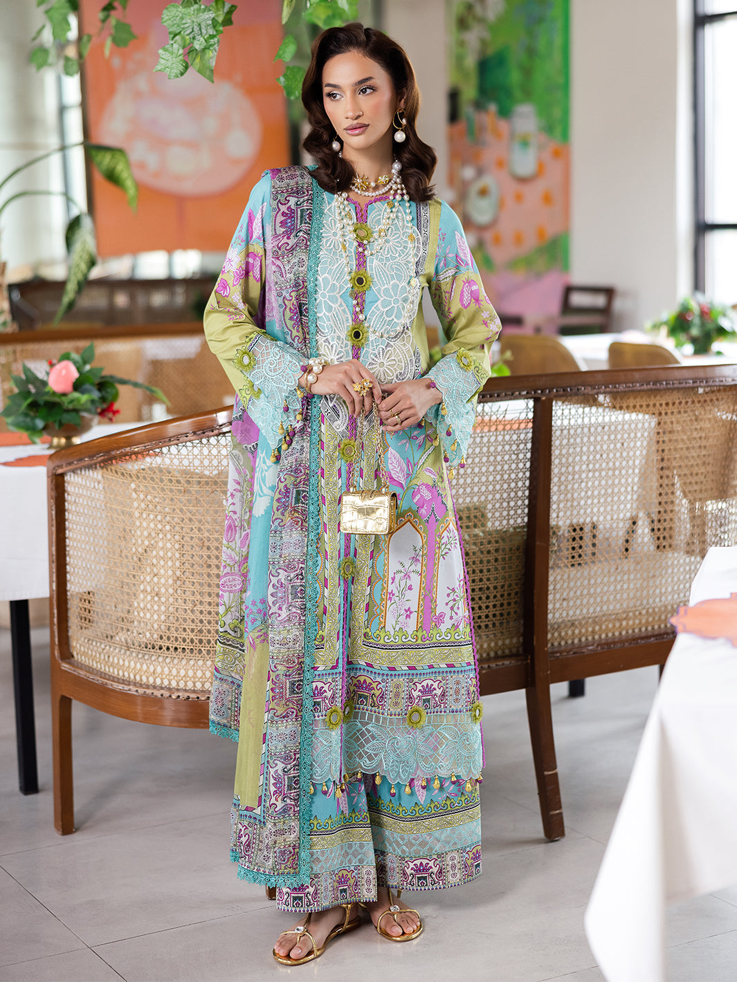 Mahnur | After Hours Luxury Lawn 25 | Citrus Glow - by - Libasekhas UK - Registered Vendor of : Mahnur - 100% Original Designer Dresss