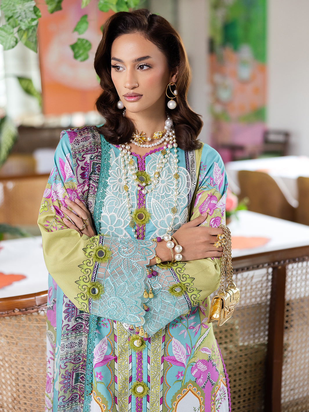 Mahnur | After Hours Luxury Lawn 25 | Citrus Glow - by - Libasekhas UK - Registered Vendor of : Mahnur - 100% Original Designer Dresss