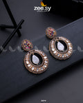 Cluster Zircons Earrings - by - Libasekhas UK - Registered Vendor of : Zeesy - 100% Original Designer Dresss