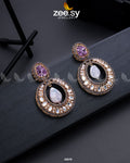 Cluster Zircons Earrings - by - Libasekhas UK - Registered Vendor of : Zeesy - 100% Original Designer Dresss