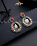 Cluster Zircons Earrings - by - Libasekhas UK - Registered Vendor of : Zeesy - 100% Original Designer Dresss