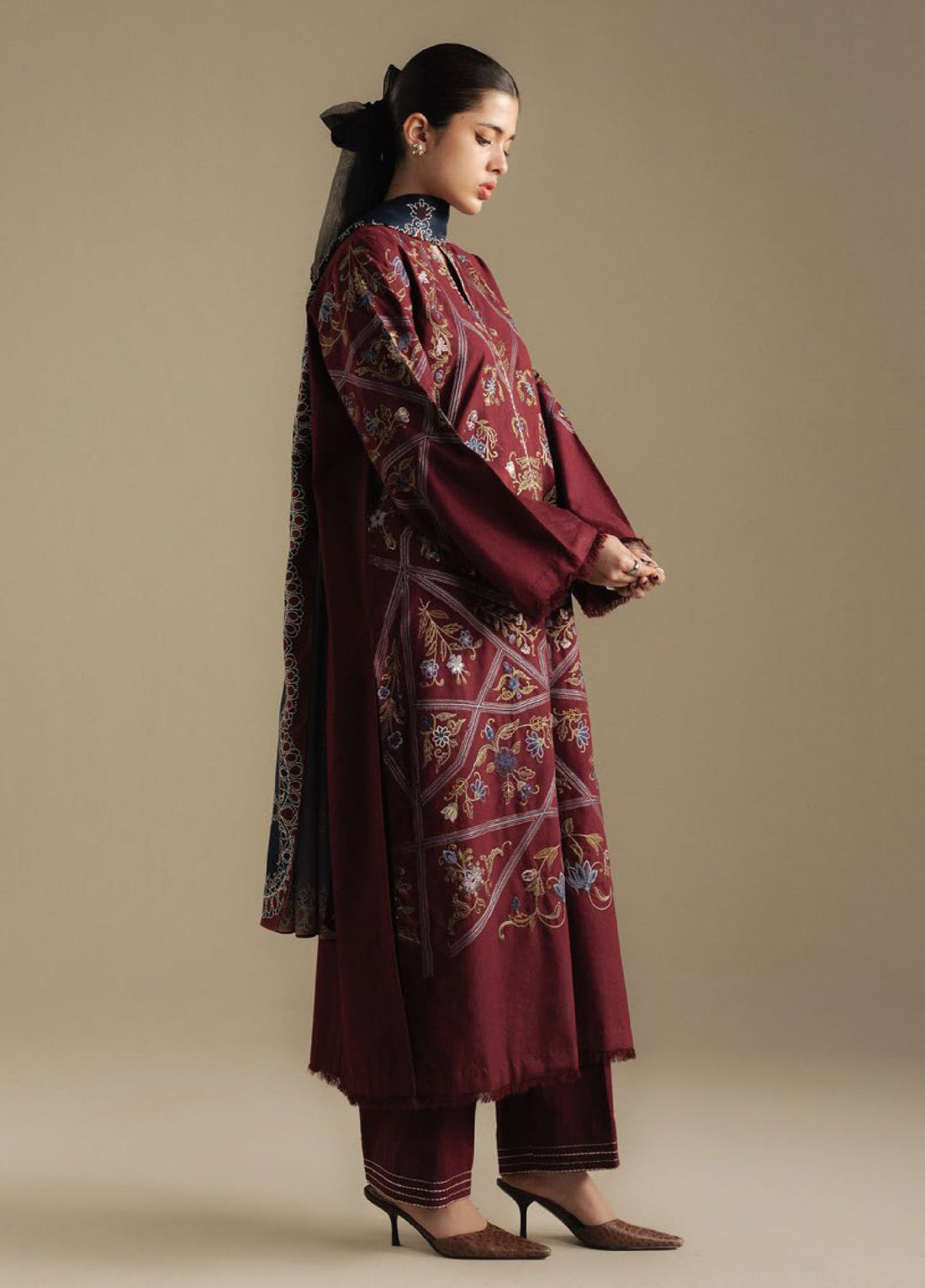 Zara Shahjahan | Coco Winter 25 | Coral-4B - by Libasekhas UK - Registered Vendor of : Zara Shahjahan - 100% Original Designer Dress