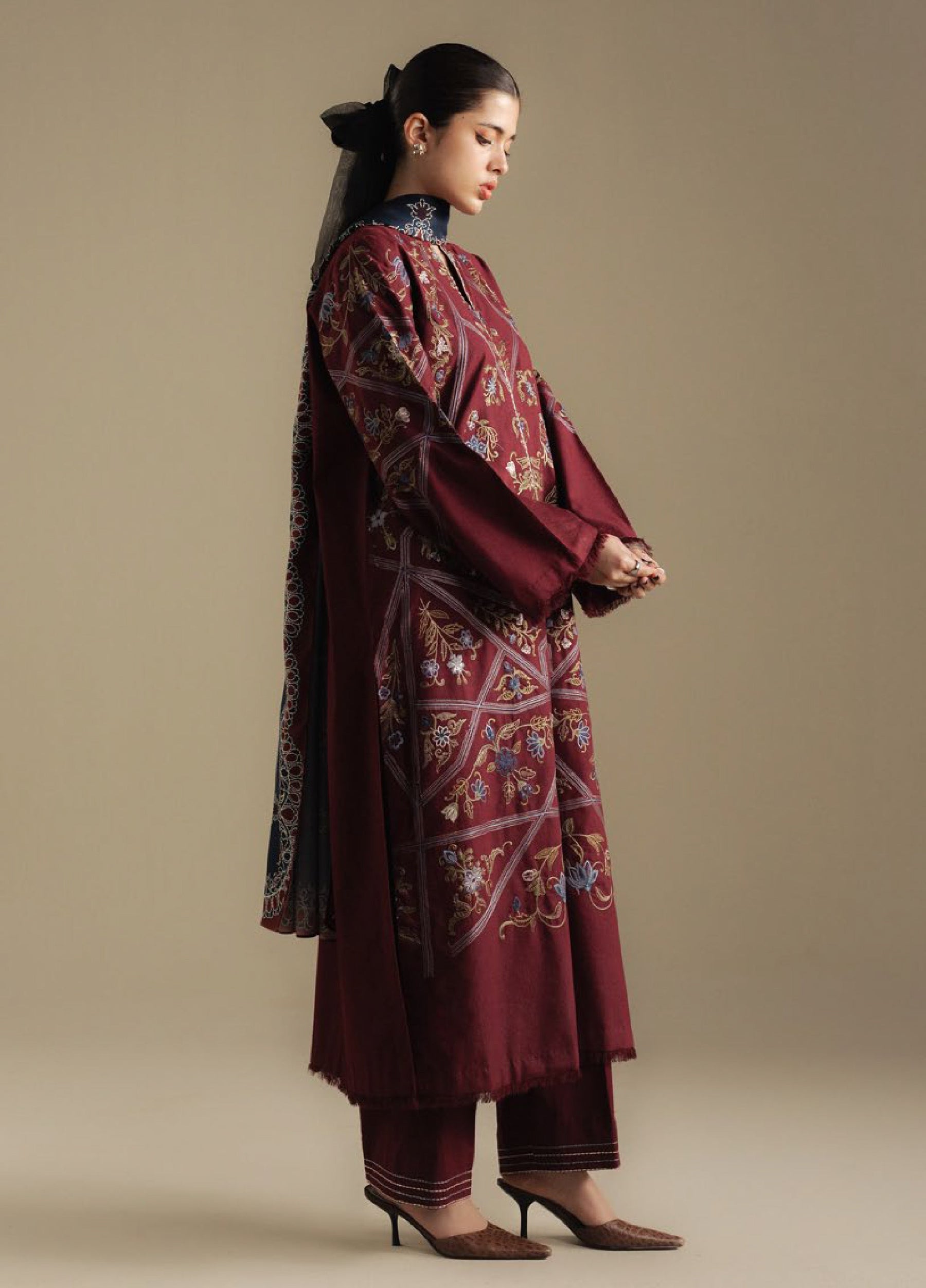 Zara Shahjahan | Coco Winter 25 | Coral-4B - by Libasekhas UK - Registered Vendor of : Zara Shahjahan - 100% Original Designer Dress