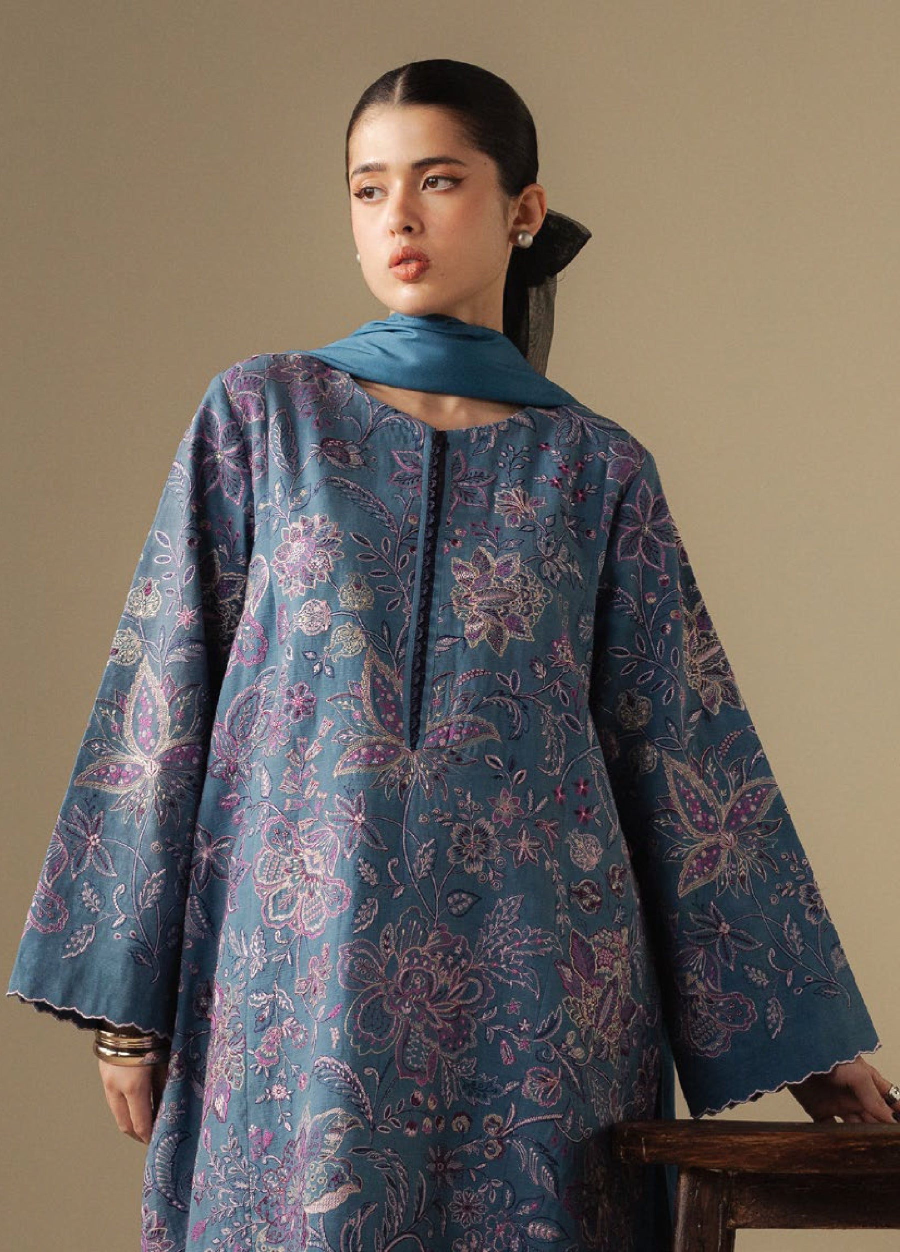 Zara Shahjahan | Coco Winter 25 | Mist-2B - by Libasekhas UK - Registered Vendor of : Zara Shahjahan - 100% Original Designer Dress