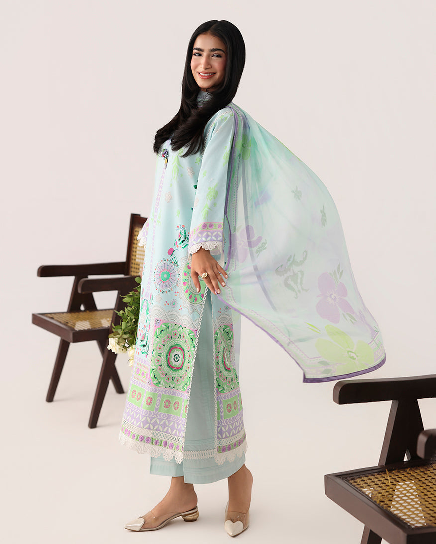 Roheenaz | Rosette Lawn | Cool Mirage - by Libasekhas UK - Registered Vendor of : Roheenaz - 100% Original Designer Dress