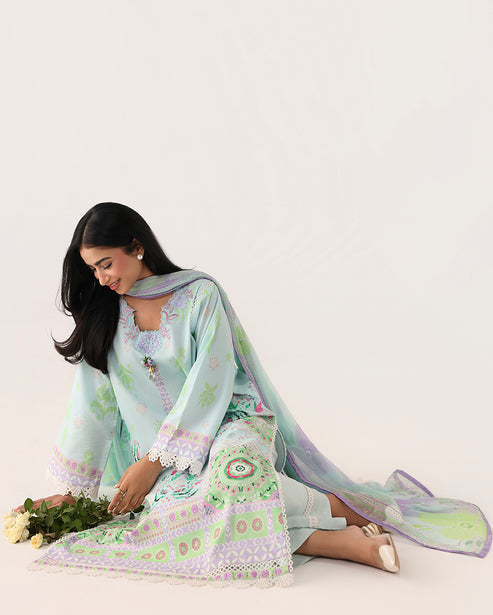 Roheenaz | Rosette Lawn | Cool Mirage - by Libasekhas UK - Registered Vendor of : Roheenaz - 100% Original Designer Dress
