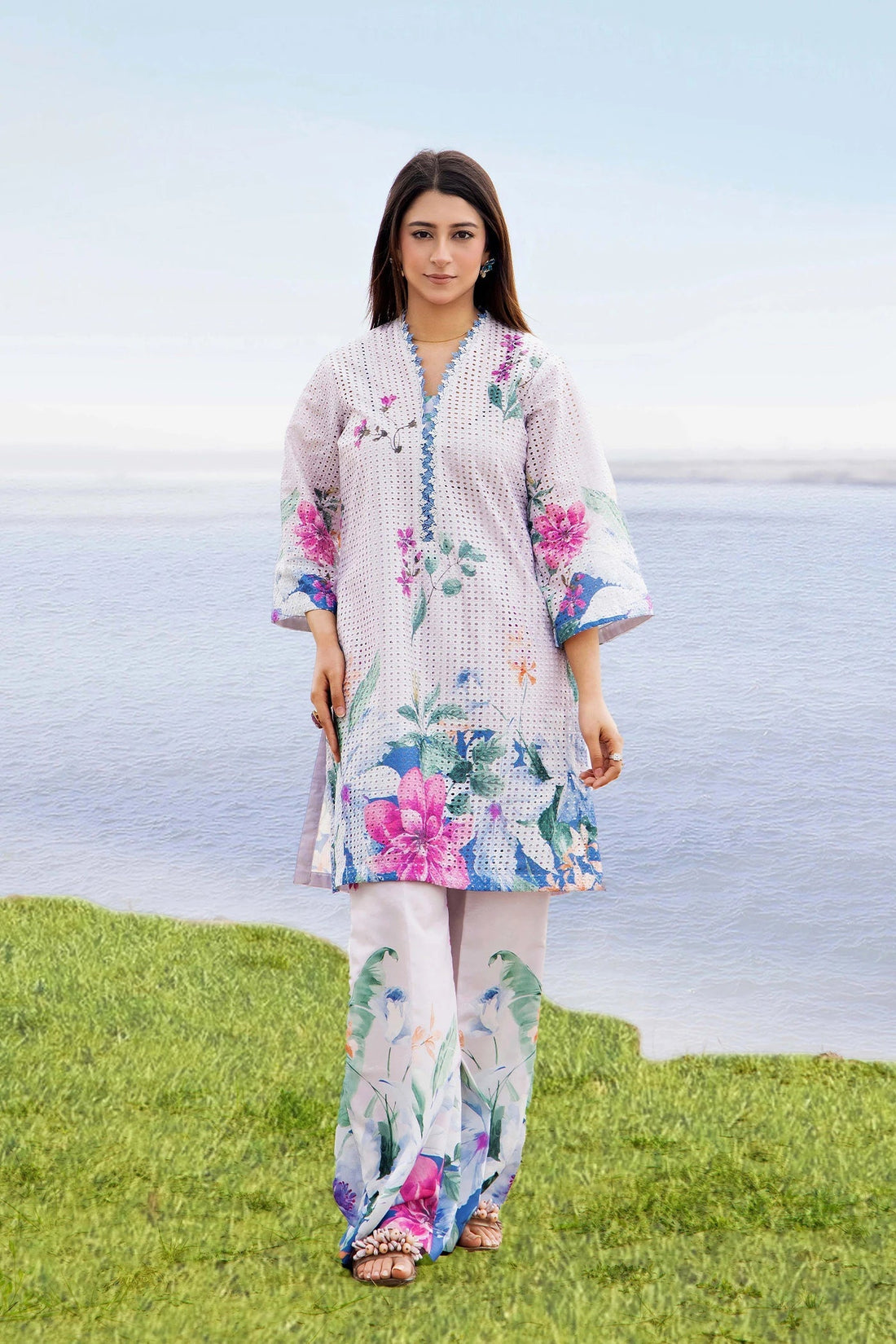 Adans Libas | Embrodiered Co Ord Sets | 4090 - by Libasekhas UK - Registered Vendor of : Adans Libas - 100% Original Designer Dress
