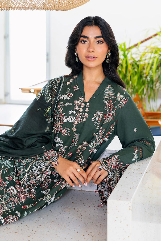 Cross Stitch | Cotton Satin 25 | GREEN ORNATE - by Libasekhas UK - Registered Vendor of : Cross Stitch - 100% Original Designer Dress