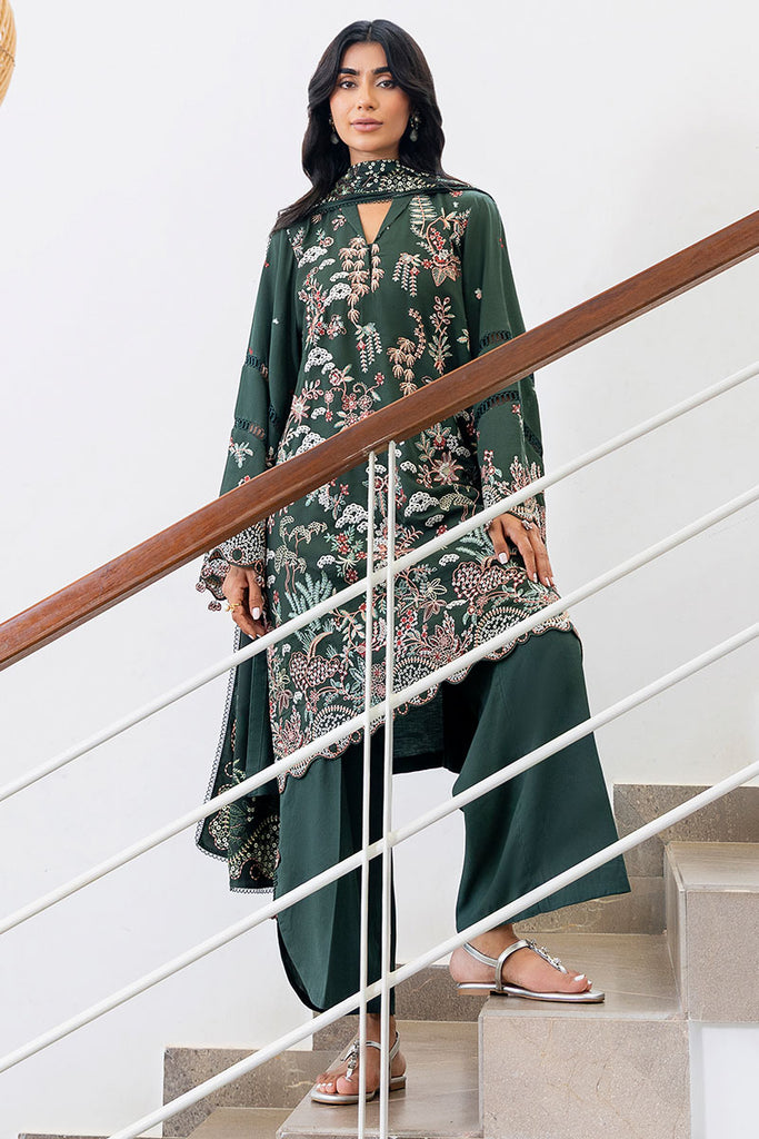 Cross Stitch | Cotton Satin 25 | GREEN ORNATE - by Libasekhas UK - Registered Vendor of : Cross Stitch - 100% Original Designer Dress