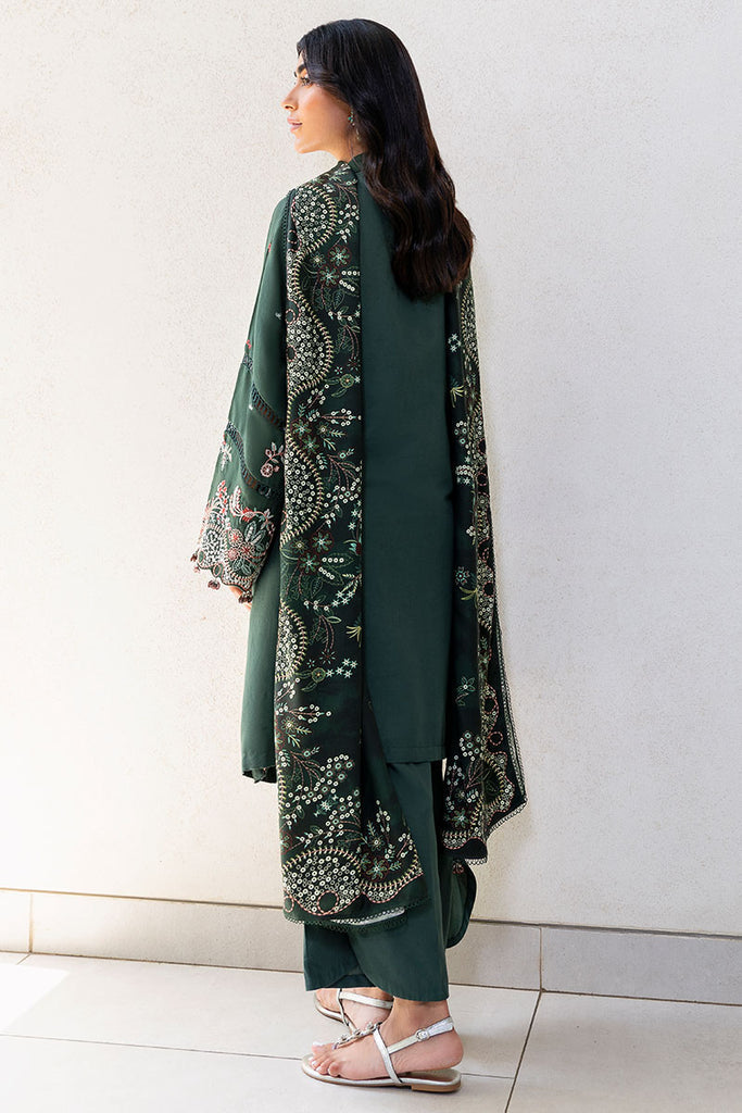 Cross Stitch | Cotton Satin 25 | GREEN ORNATE - by Libasekhas UK - Registered Vendor of : Cross Stitch - 100% Original Designer Dress
