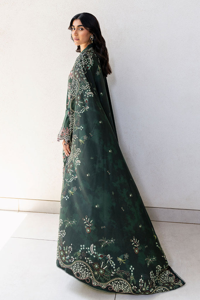 Cross Stitch | Cotton Satin 25 | GREEN ORNATE - by Libasekhas UK - Registered Vendor of : Cross Stitch - 100% Original Designer Dress