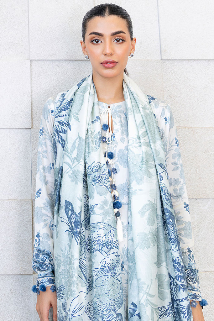 Cross Stitch | Cotton Satin 25 |  WHIMSICAL TEAL - by Libasekhas UK - Registered Vendor of : Cross Stitch - 100% Original Designer Dress
