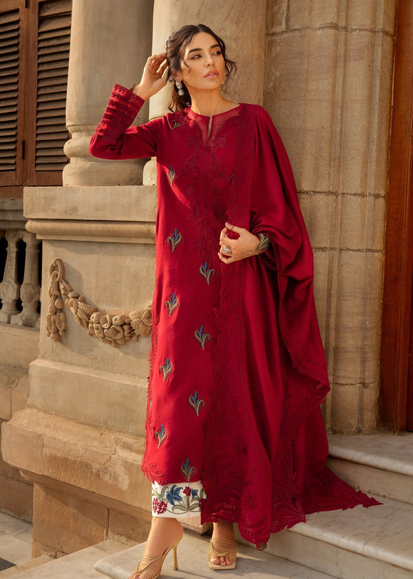 Crimson | Aaleen Winter 24 | Jurao ka Kaam - by - Libasekhas UK - Registered Vendor of : Crimson - 100% Original Designer Dresss