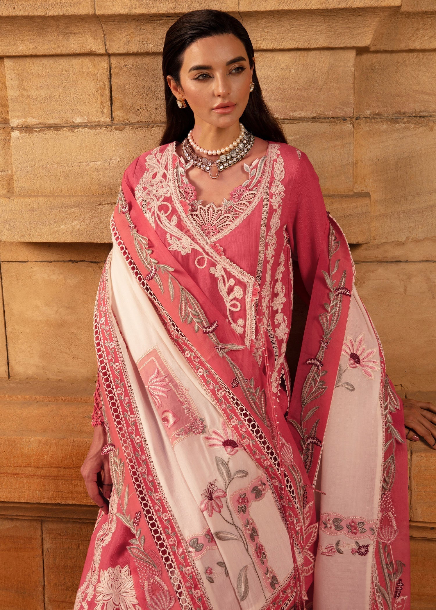 Crimson | Aaleen Winter 24 | Phulon ki Dastaan - by - Libasekhas UK - Registered Vendor of : Crimson - 100% Original Designer Dresss