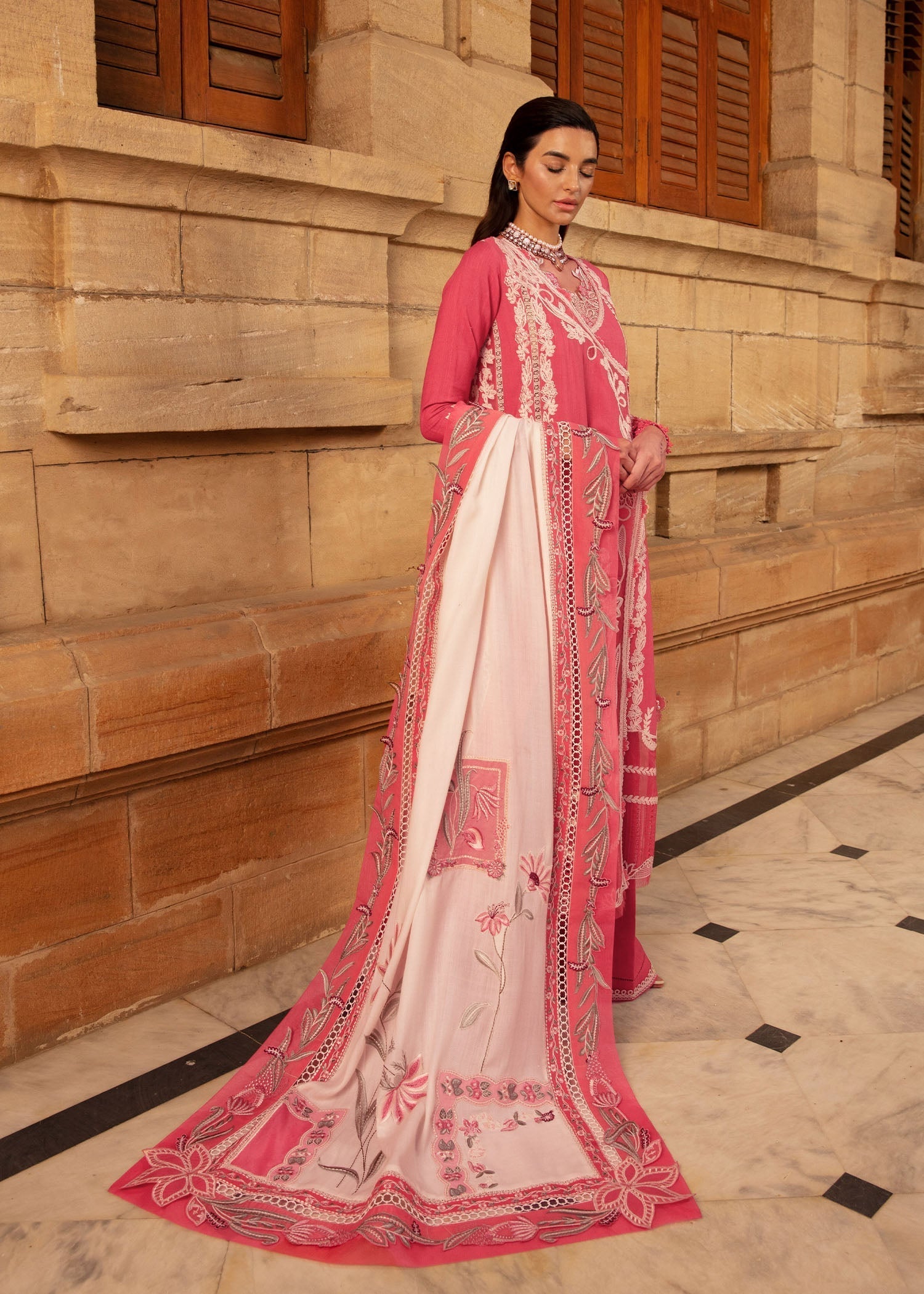 Crimson | Aaleen Winter 24 | Phulon ki Dastaan - by - Libasekhas UK - Registered Vendor of : Crimson - 100% Original Designer Dresss