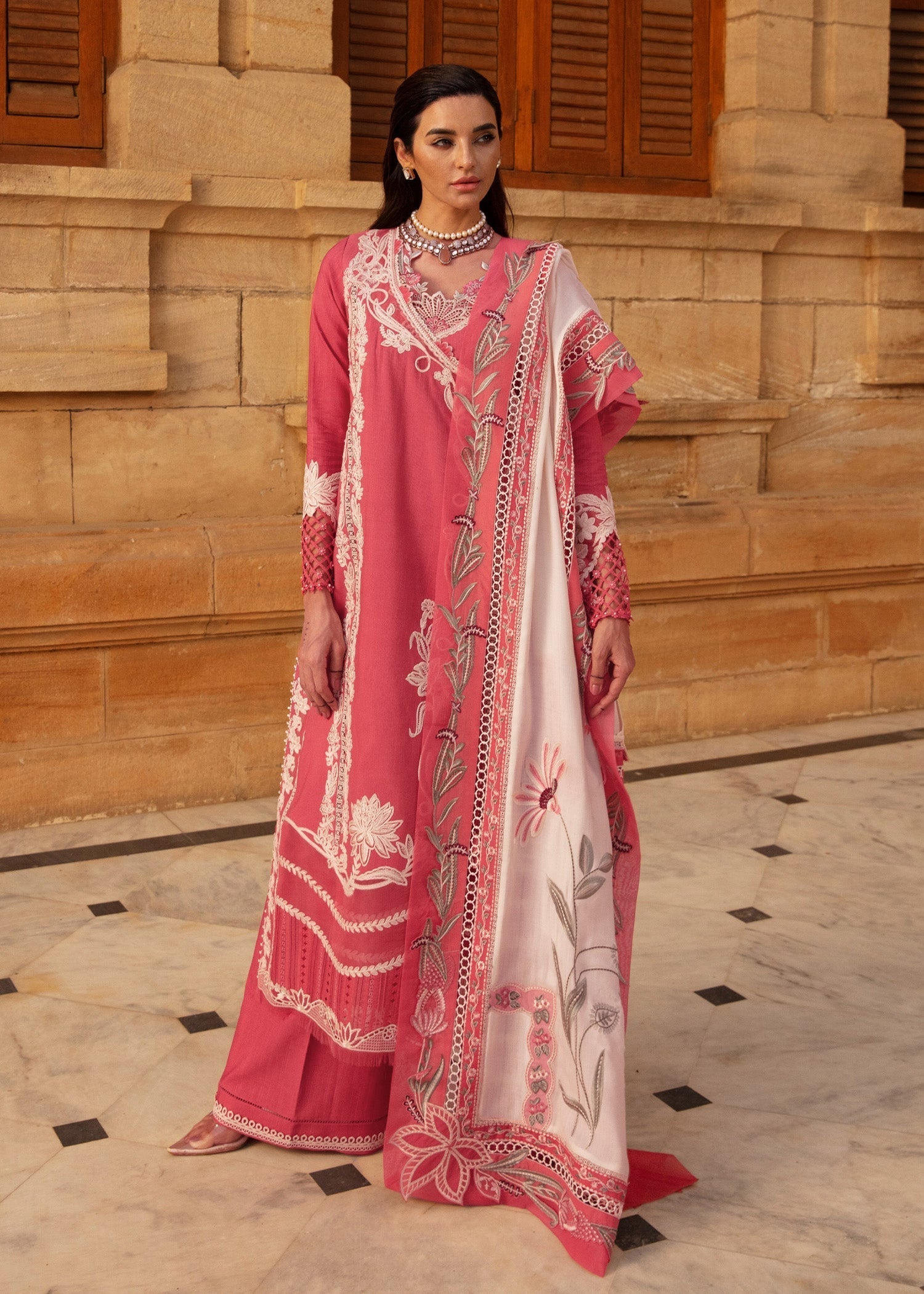 Crimson | Aaleen Winter 24 | Phulon ki Dastaan - by - Libasekhas UK - Registered Vendor of : Crimson - 100% Original Designer Dresss