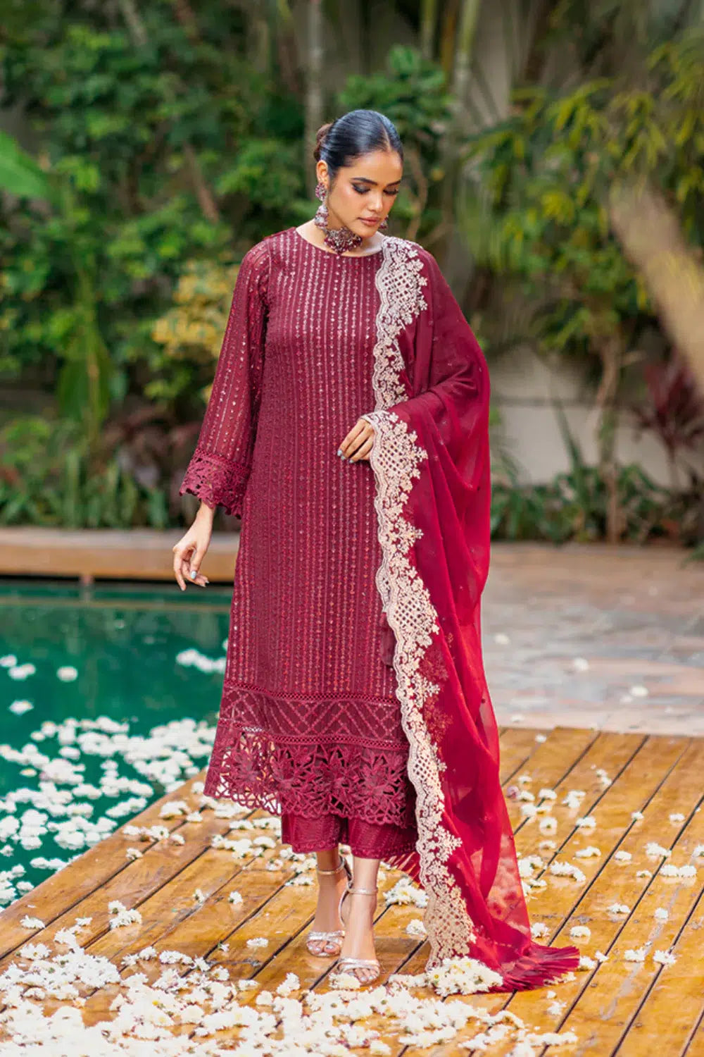 Azure | Embroidered Formals | Crimnson Rush - by - Libasekhas UK - Registered Vendor of : Azure - 100% Original Designer Dresss