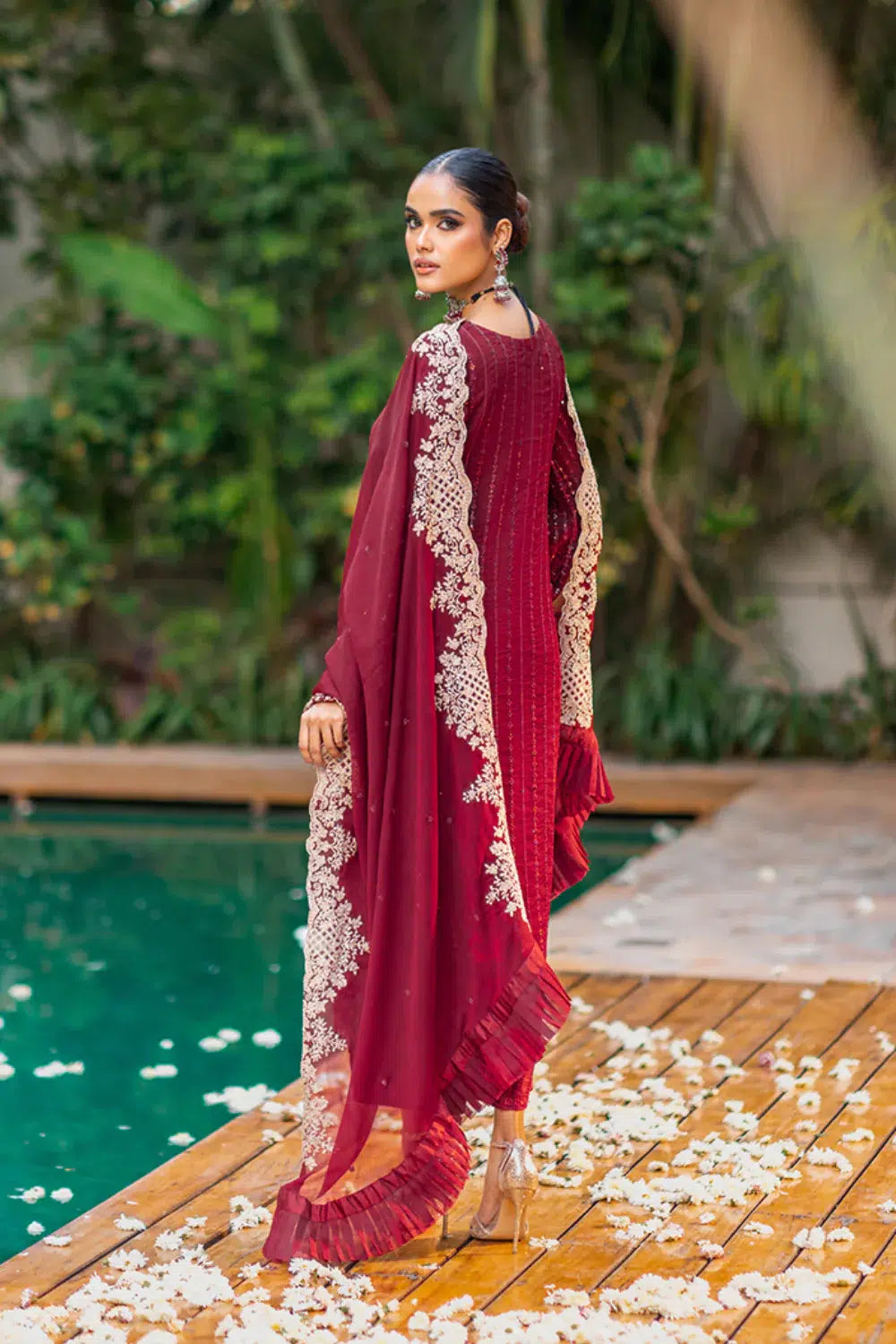 Azure | Embroidered Formals | Crimnson Rush - by - Libasekhas UK - Registered Vendor of : Azure - 100% Original Designer Dresss