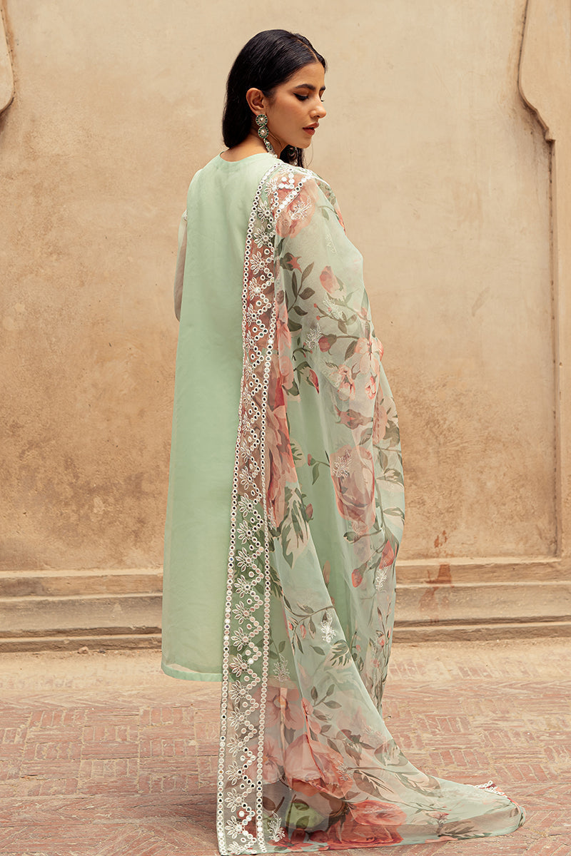 Cross Stitch | Eid Collection | ETHEREAL MINT - by - Libasekhas UK - Registered Vendor of : Cross Stitch - 100% Original Designer Dresss