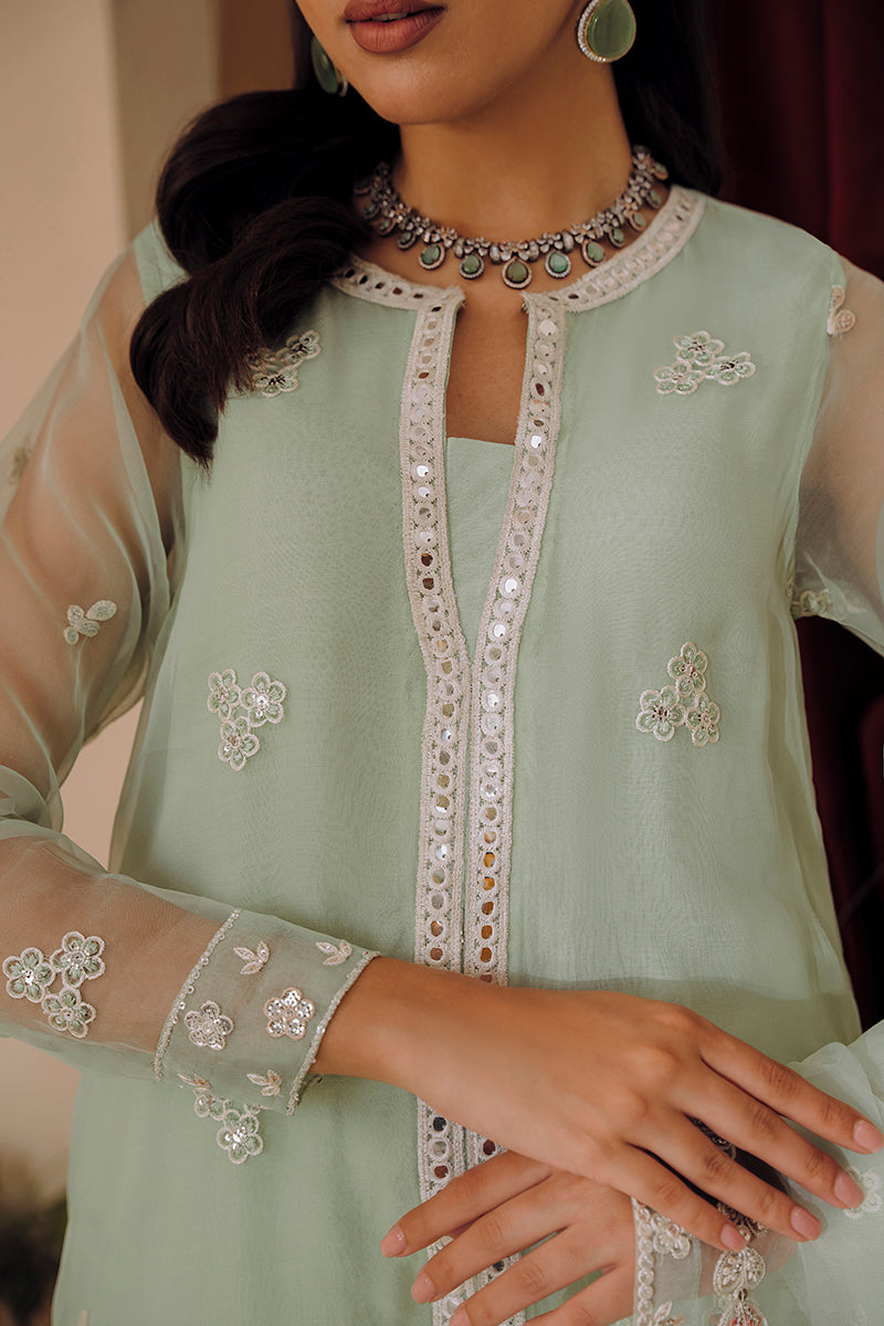 Cross Stitch | Eid Collection | MINTY GLAZE - by - Libasekhas UK - Registered Vendor of : Cross Stitch - 100% Original Designer Dresss