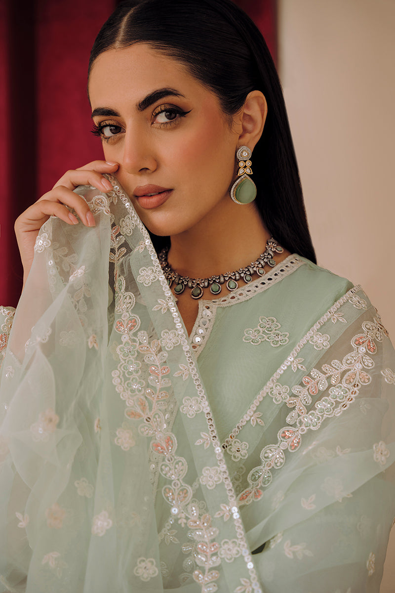 Cross Stitch | Eid Collection | MINTY GLAZE - by - Libasekhas UK - Registered Vendor of : Cross Stitch - 100% Original Designer Dresss